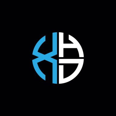 XHD logosu XHD simgesi XHD monogram XHD harf minimalist daire düz modern logo tasarımı