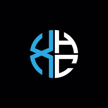 XHC logosu XHC simgesi XHC monogram XHC harf minimalist daire düz modern soyut logo tasarımı