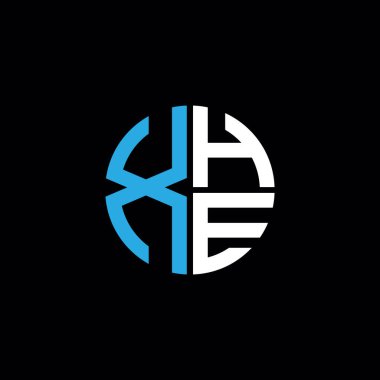 XHE logosu XHE monogram XHE harf minimalist daire düz modern soyut logo tasarımı