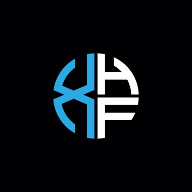 XHF logosu XHF monogramı XHF harfi minimalist daire düz modern logo tasarımı