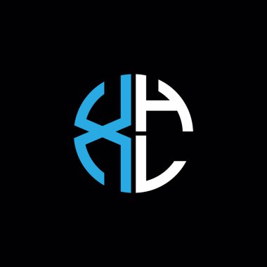 XHL logosu XHL simgesi XHL monogram XHL harf minimalist daire düz modern logo tasarımı