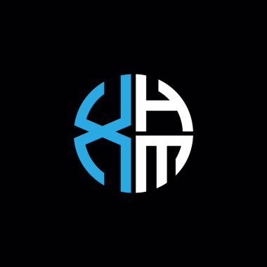 XHM logosu XHM simgesi XHM monogram XHM harf minimalist daire düz modern soyut logo tasarımı