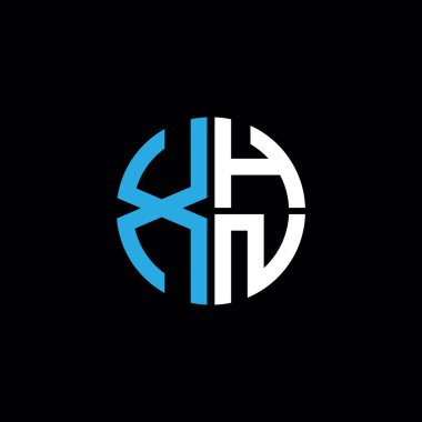 XHN logosu XHN simgesi XHN monogram XHN harf minimalist daire düz modern soyut logo tasarımı