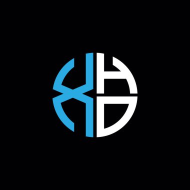 XHO logosu XHO simgesi XHO harfi XHO harfi minimalist daire düz modern soyut logo tasarımı