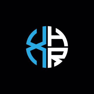 XHR logosu XHR monogramı XHR harfi minimalist daire düz modern soyut logo tasarımı