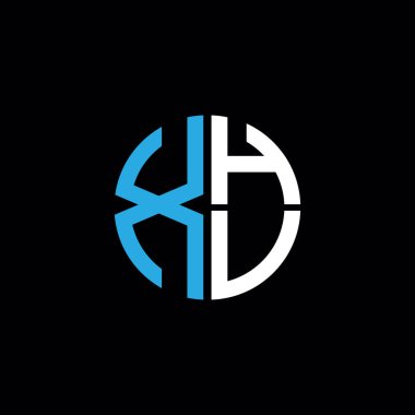 XHV logosu XHV simgesi XHV monogram XHV harf minimalist daire düz modern soyut logo tasarımı