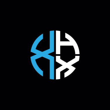 XHX logosu XHX simgesi XHX monogram XHX harf minimalist daire düz modern soyut logo tasarımı