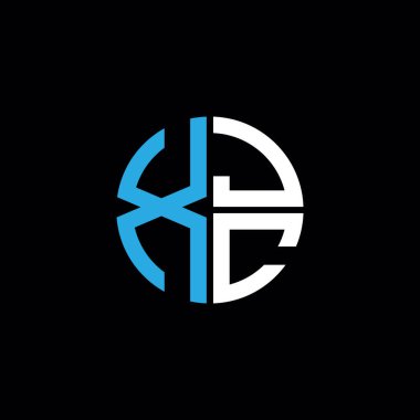 XJC logosu XJC simgesi XJC harfi XJC harfi minimalist daire düz modern soyut logo tasarımı
