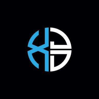 XJD logosu XJD simgesi XJD monogram XJD harf minimalist daire düz modern logo tasarımı
