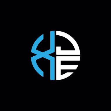 XJE logosu XJE simgesi XJE harfleri XJE harfi minimalist daire düz modern soyut logo tasarımı