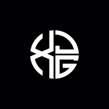 XJG logosu XJG simgesi XJG harfi XJG harfi minimalist daire düz modern soyut logo tasarımı