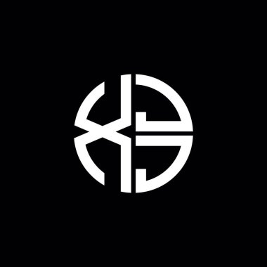 XJJ logosu XJJ simgesi XJJ harfli minimalist daire düz modern logo tasarımı