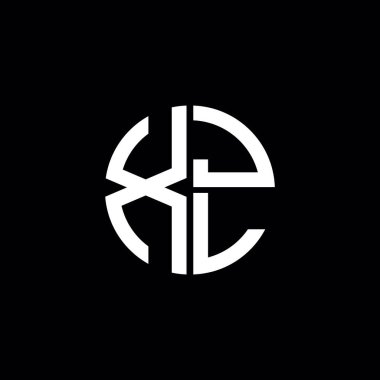 XJL logosu XJL simgesi XJL monogram XJL harf minimalist daire düz modern logo tasarımı