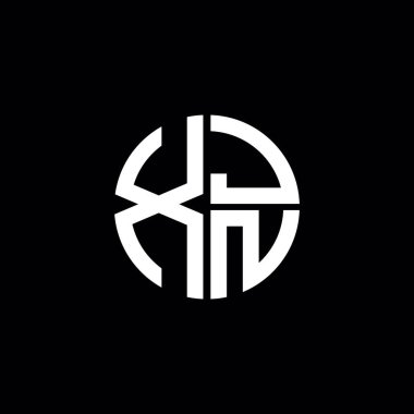 XJN logosu XJN simgesi XJN harfi XJN harfi minimalist daire düz modern soyut logo tasarımı