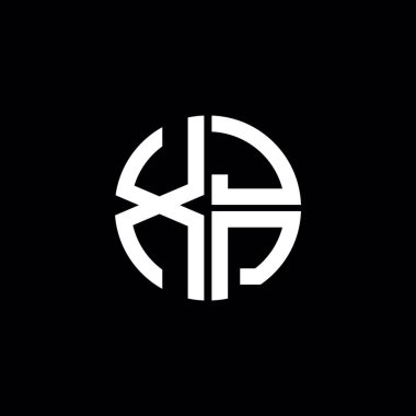XJP logosu XJP simgesi XJP harfleri XJP harfi minimalist daire düz modern soyut logo tasarımı