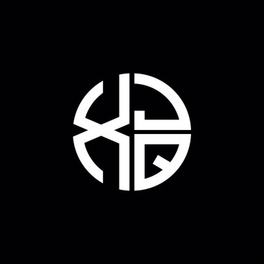 XJQ logosu XJQ simgesi XJQ monogramı XJQ harfi minimalist daire düz modern soyut logo tasarımı