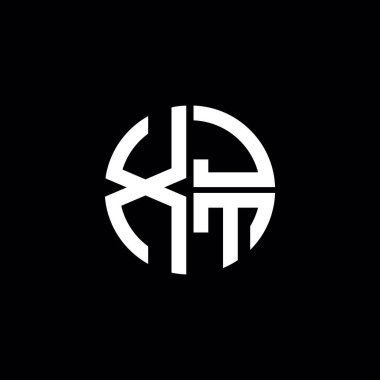 XJT logosu XJT simgesi XJT harfleri XJT harfi minimalist daire düz modern soyut logo tasarımı