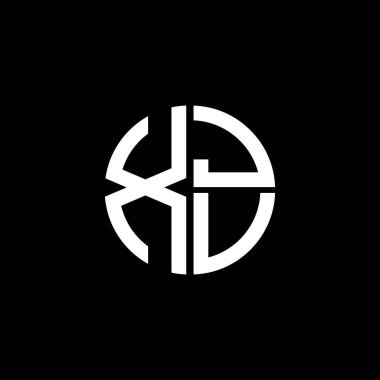 XJV logosu XJV simgesi XJV monogram XJV harf minimalist daire düz modern soyut logo tasarımı