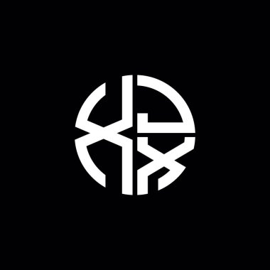 XJX logosu XJX simgesi XJX monogram XJX harf minimalist daire düz modern soyut logo tasarımı