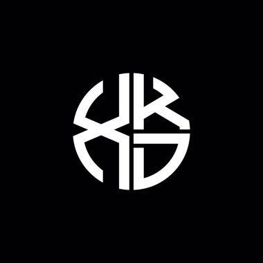 XKD logosu XKD simgesi XKD monogram XKD harf minimalist daire düz modern logo tasarımı