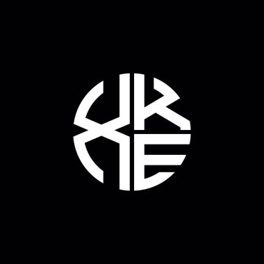 XKE logosu XKE simgesi XKE monogramı XKE harfi minimalist daire düz modern soyut logo tasarımı