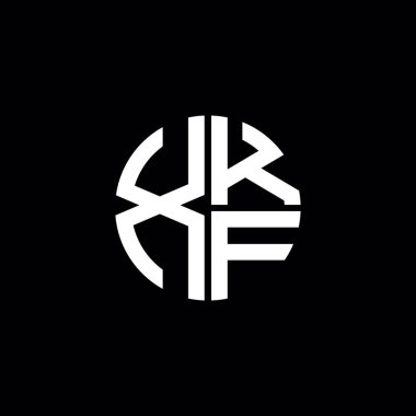 XKF logosu XKF monogramı XKF harfi minimalist daire düz modern logo tasarımı