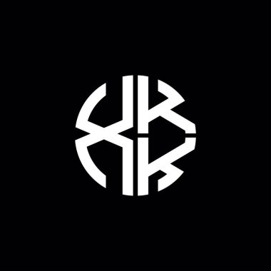 XKK logosu XKK simgesi XKK harf minimalist daire düz modern soyut logo tasarımı