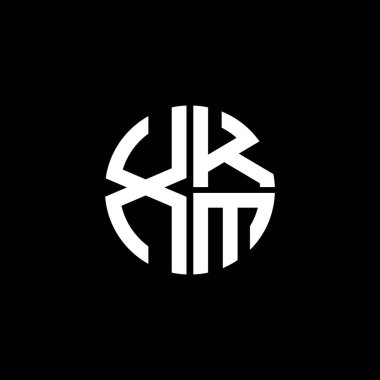 XKM logosu XKM monogramı XKM harf minimalist daire düz modern soyut logo tasarımı