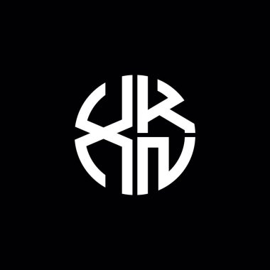 XKN logosu XKN simgesi XKN monogramı XKN harfi minimalist daire düz modern soyut logo tasarımı