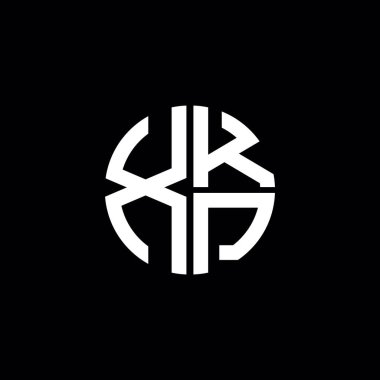 XKP logosu XKP simgesi XKP simgesi XKP harfi minimalist daire düz modern soyut logo tasarımı