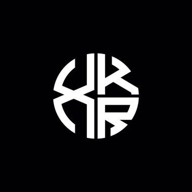 XKR logosu XKR monogramı XKR harfi minimalist daire düz modern soyut logo tasarımı