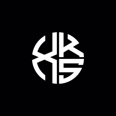 XKS logosu XKS monogram XKS harf minimalist daire düz soyut logo tasarımı