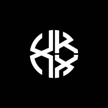 XKX logosu XKX simgesi XKX harfli minimalist daire düz modern logo tasarımı