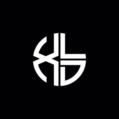 XLD logosu XLD monogramı XLD harfi minimalist daire düz modern soyut logo tasarımı