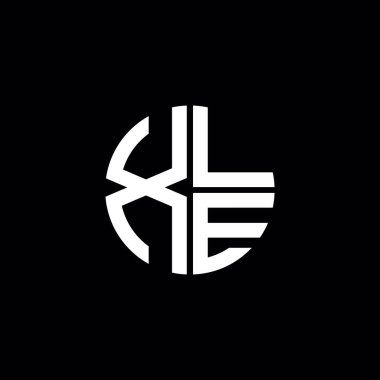 XLE logosu XLE monogram XLE harf minimalist daire düz modern soyut logo tasarımı