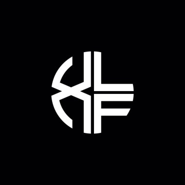 XLF logosu XLF monogramı XLF harfi minimalist daire düz modern logo tasarımı