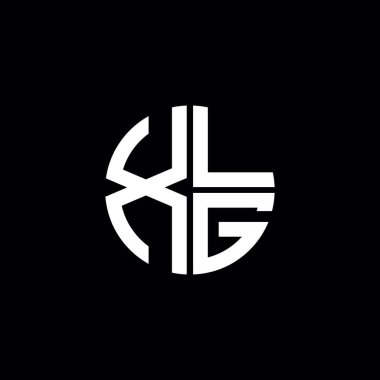 XLG logosu XLG simgesi XLG monogram XLG harf minimalist daire düz modern soyut logo tasarımı