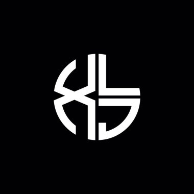 XLJ logosu XLJ simgesi XLJ monogram XLJ harf minimalist daire düz modern logo tasarımı