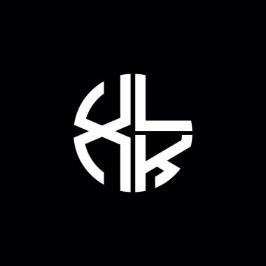 XLK logosu XLK simgesi XLK monogramı XLK harfi minimalist daire düz modern soyut logo tasarımı