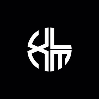 XLM logosu XLM simgesi XLM monogram XLM harf minimalist daire düz modern soyut logo tasarımı