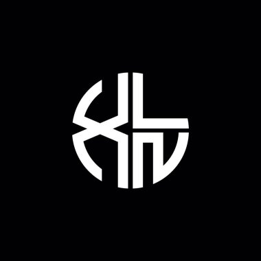 XLN logosu XLN simgesi XLN monogram XLN harf minimalist daire düz modern soyut logo tasarımı