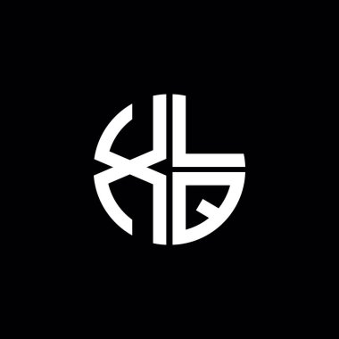 XLQ logosu XLQ simgesi XLQ harfleri XLQ harfi minimalist daire düz modern soyut logo tasarımı