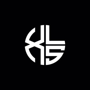 XLS logosu XLS monogramı XLS harfi minimalist daire düz modern soyut logo tasarımı