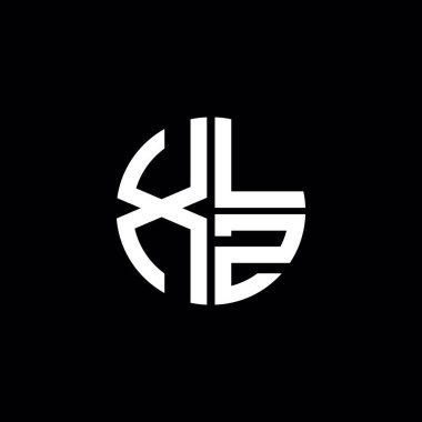 XLZ logosu XLZ simgesi XLZ harfli minimalist daire düz modern logo tasarımı