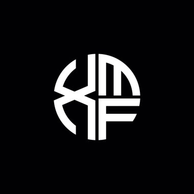 XMF logosu XMF monogramı XMF harfi minimalist daire düz modern logo tasarımı