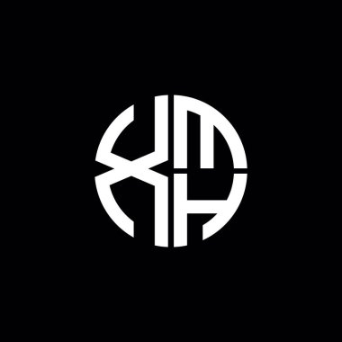 XMH logosu XMH simgesi XMH monogram XMH harf minimalist daire düz modern soyut logo tasarımı