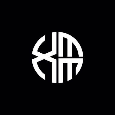 XMM logosu XMM simgesi XMM monogram XMM harf minimalist daire düz modern soyut logo tasarımı
