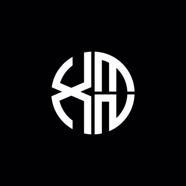 XMN logosu XMN simgesi XMN monogram XMN harfi minimalist daire düz modern soyut logo tasarımı