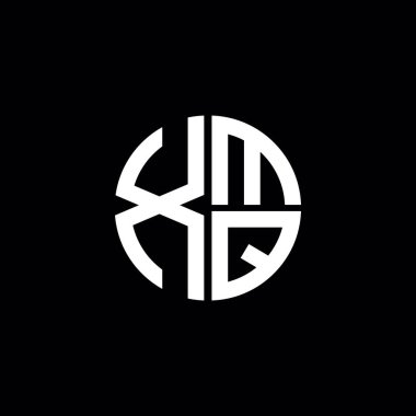 XMQ logosu XMQ simgesi XMQ monogram XMQ harfi minimalist daire düz modern soyut logo tasarımı