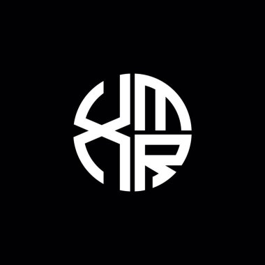 XMR logosu XMR simgesi XMR monogram XMR harf minimalist daire düz modern soyut logo tasarımı